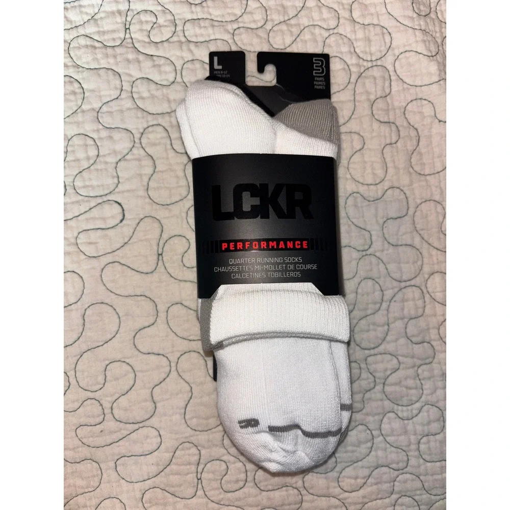 LCKR Performance Quarter Running Socks 3 Pack Men 8-12